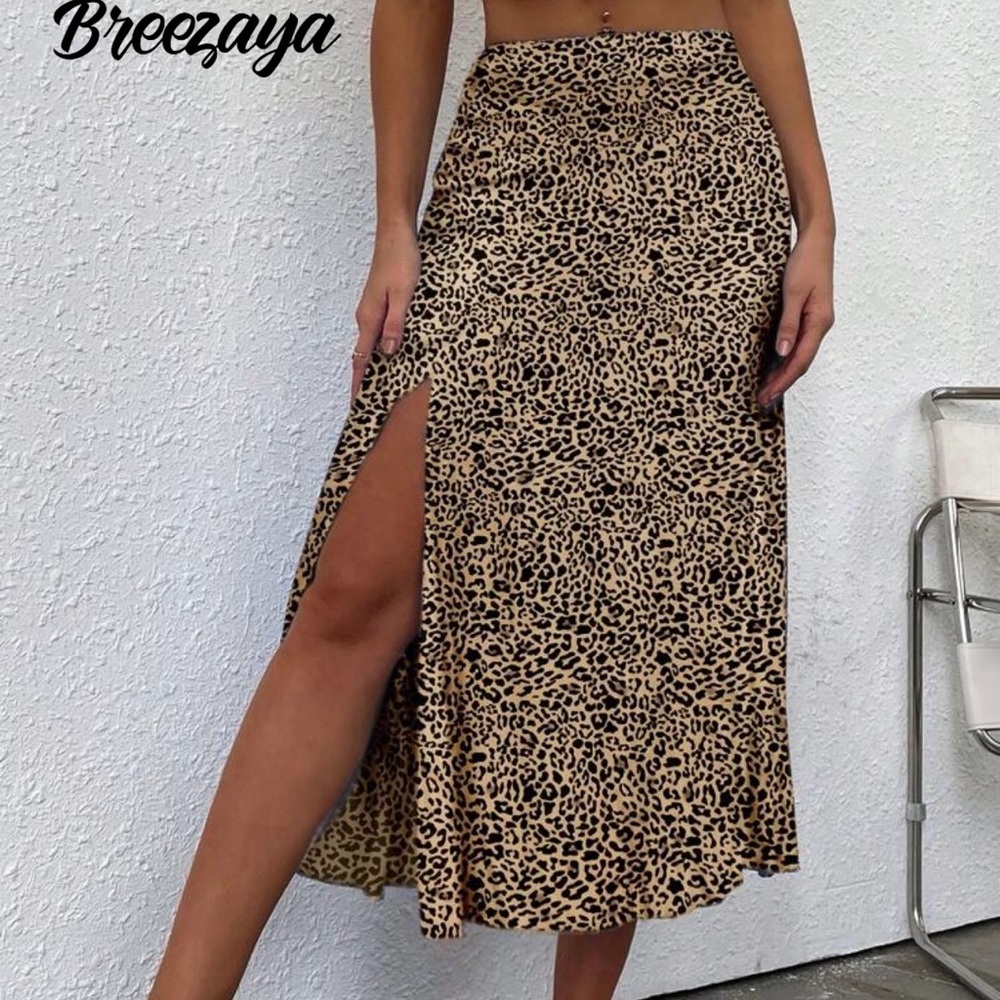 Leopard Print Maxi Skirt